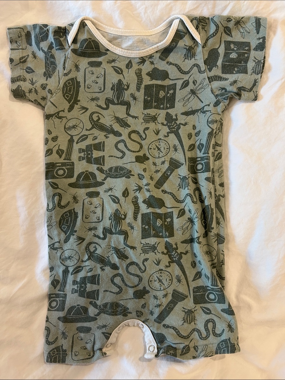 Winter water factory Baby Explorer Short Sleeve Romper Nature Forest Green 18M